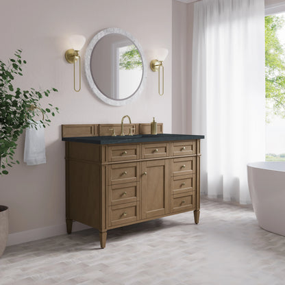 Brittany 48" Single Vanity, Pecan w/ 3 CM Charcoal Soapstone Silestone Top, view 4