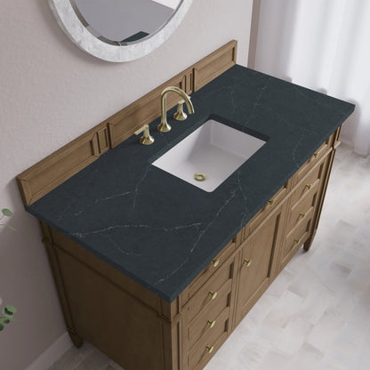 Brittany 48" Single Vanity, Pecan w/ 3 CM Charcoal Soapstone Silestone Top, view 8
