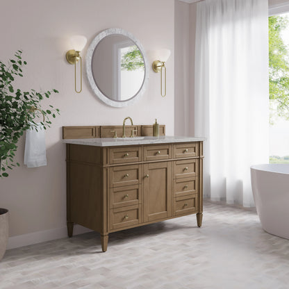 Brittany 48" Single Vanity, Pecan w/ 3 CM Eternal Jasmine Pearl Silestone Top, view 4
