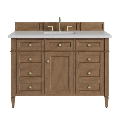 Brittany 48" Single Vanity, Pecan w/ 3 CM Lime Delight Silestone Top
