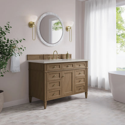 Brittany 48" Single Vanity, Pecan w/ 3 CM Siberian Silestone Top, view 4