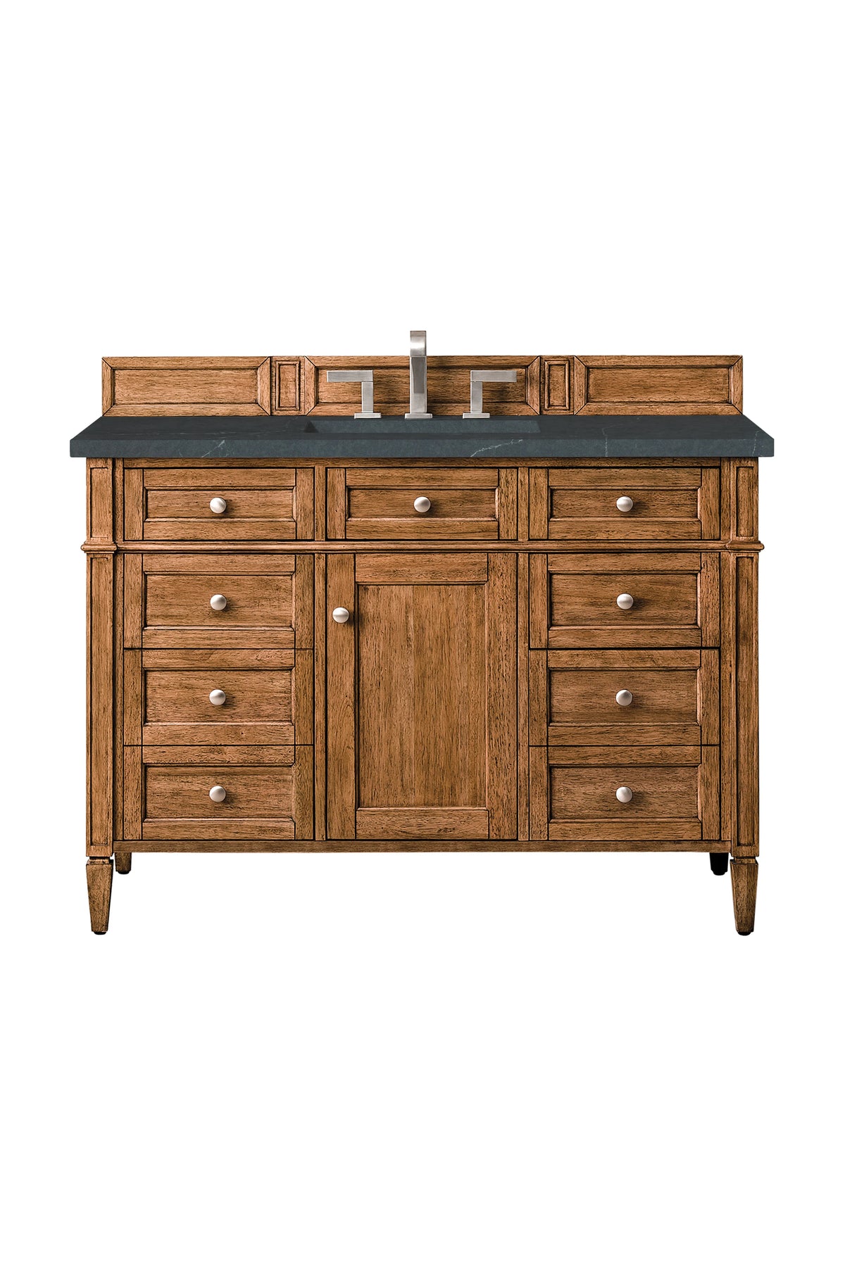 Brittany 48" Single Vanity, Saddle Brown w/ 3 CM Charcoal Soapstone Silestone Top