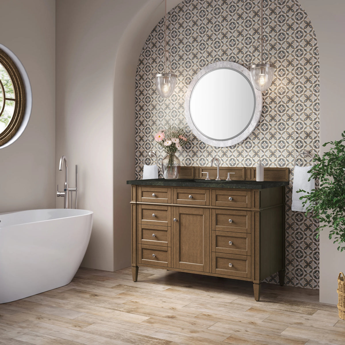 Brittany 48" Single Vanity, Saddle Brown, w/ 3 CM Phantome Eclos Top, view 4