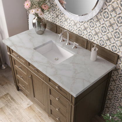 Brittany 48" Single Vanity, Saddle Brown w/ 3 CM Victorian Silver Silestone Top, view 7