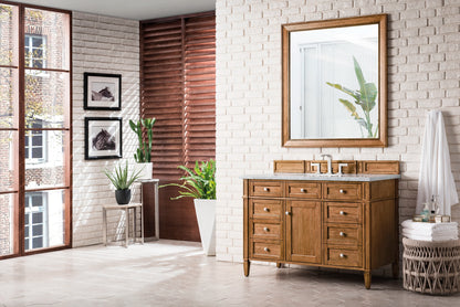 Brittany 48" Single Vanity, Saddle Brown w/ 3 CM Eternal Jasmine Pearl Silestone Top w/FreePower Wireless Charg, view 7