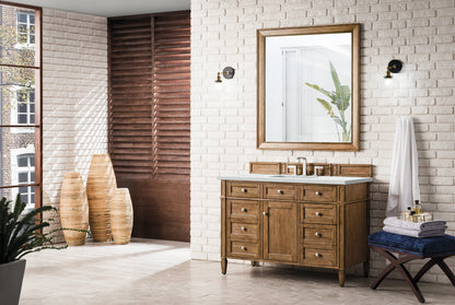 Brittany 48" Single Vanity, Saddle Brown w/ 3 CM Ethereal Noctis Silestone Top w/FreePower Wireless Charger, view 7