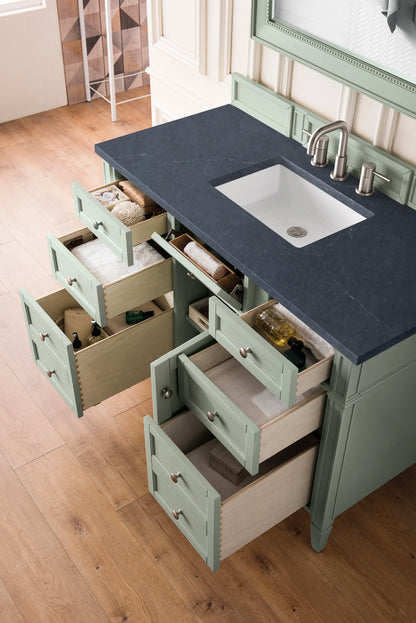 Brittany 48" Single Vanity, Sage Green w/ 3 CM Charcoal Soapstone Silestone Top, view 5