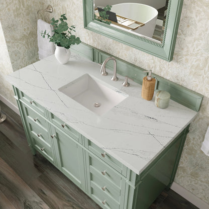 Brittany 48" Single Vanity, Sage Green w/ 3 CM Ethereal Noctis Silestone Top, view 7