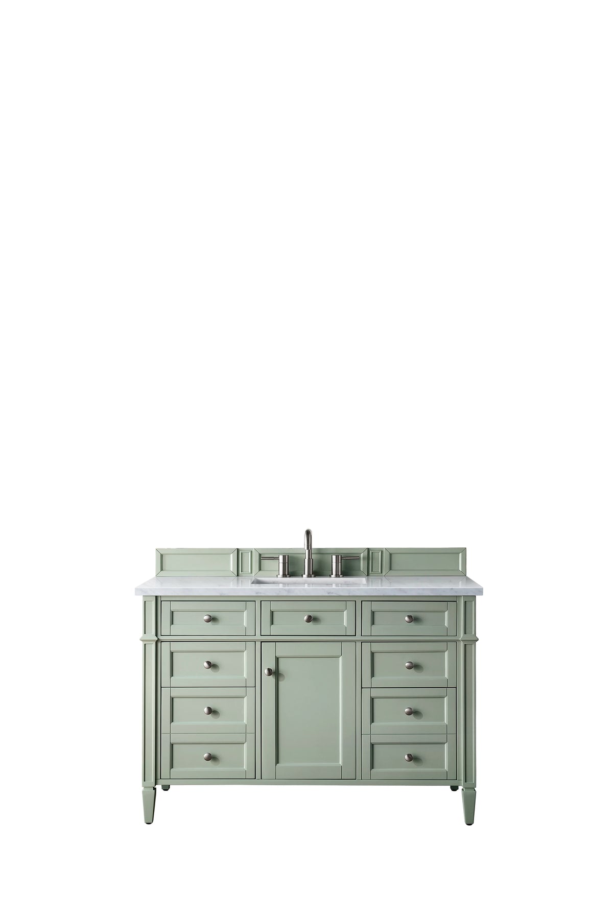 Brittany 48" Single Vanity, Sage Green w/ 3 CM Eternal Jasmine Pearl Silestone Top w/FreePower Wireless Charger