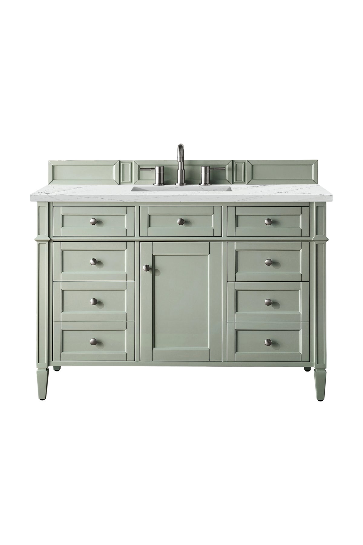 Brittany 48" Single Vanity, Sage Green w/ 3 CM Ethereal Noctis Silestone Top w/FreePower Wireless Charger