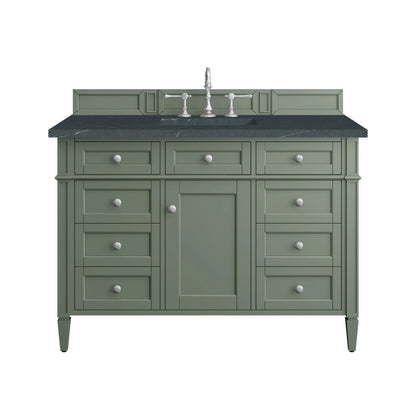 Brittany 48" Single Vanity, Smokey Celadon w/ 3 CM Charcoal Soapstone Top