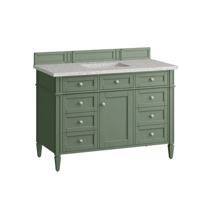 Brittany 48" Single Vanity, Smokey Celadon w/ 3 CM Eternal Jasmine Pearl Top, view 7