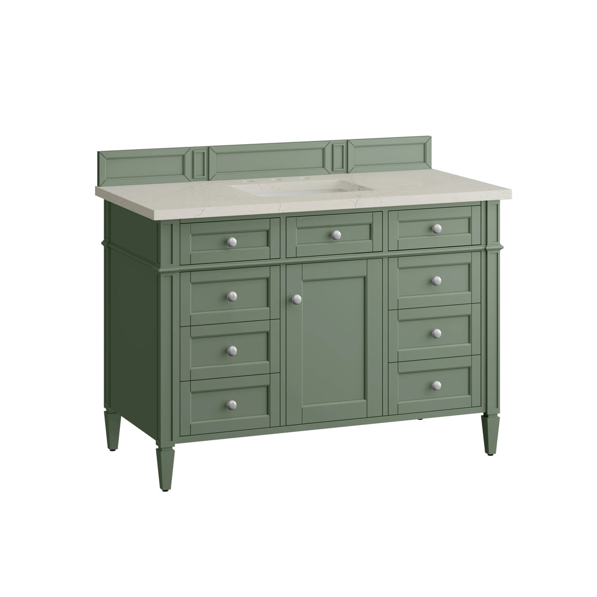 Brittany 48" Single Vanity, Smokey Celadon, w/ 3 CM Siberian Silestone Top, view 7