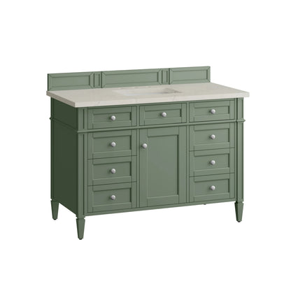 Brittany 48" Single Vanity, Smokey Celadon, w/ 3 CM Siberian Silestone Top, view 7