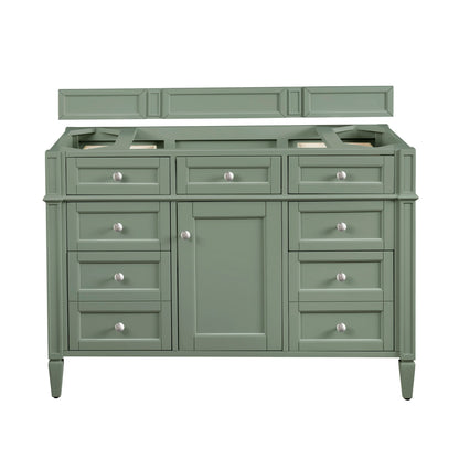 Brittany 48" Single Vanity, Smokey Celadon w/ 3 CM Victorian Silver Top, view 2