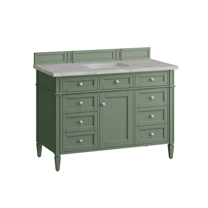 Brittany 48" Single Vanity, Smokey Celadon w/ 3 CM Victorian Silver Top, view 7