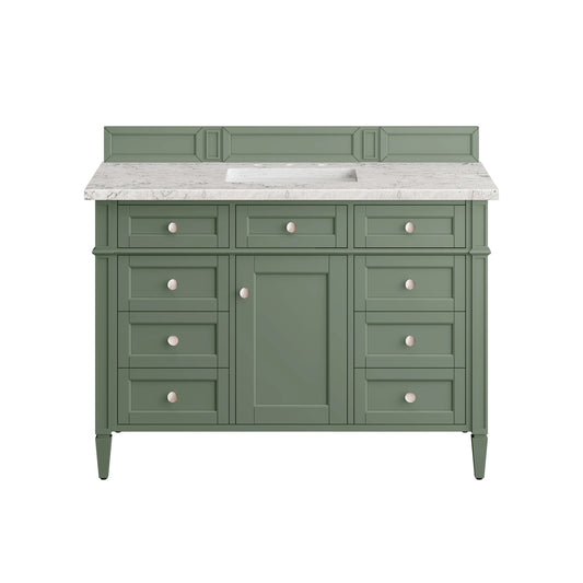 Brittany 48" Single Vanity, Smokey Celadon w/ 3 CM Eternal Jasmine Pearl Top w/FreePower Wireless Charger, view 2