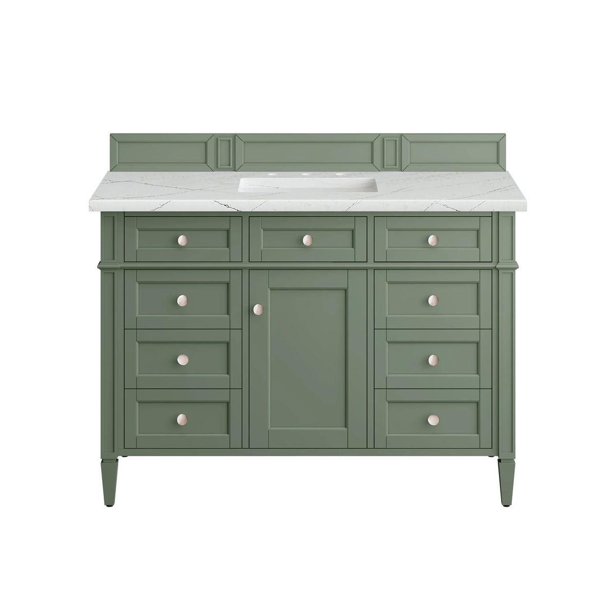 Brittany 48" Single Vanity, Smokey Celadon w/ 3 CM Ethereal Noctis Top w/FreePower Wireless Charger, view 2