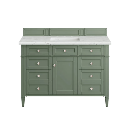 Brittany 48" Single Vanity, Smokey Celadon w/ 3 CM Ethereal Noctis Top w/FreePower Wireless Charger, view 2