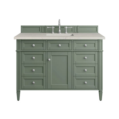 Brittany 48" Single Vanity, Smokey Celadon, w/ 3 CM Siberian Silestone Top w/FreePower Wireless Charger