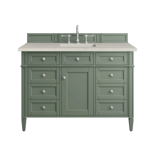 Brittany 48" Single Vanity, Smokey Celadon, w/ 3 CM Siberian Silestone Top w/FreePower Wireless Charger