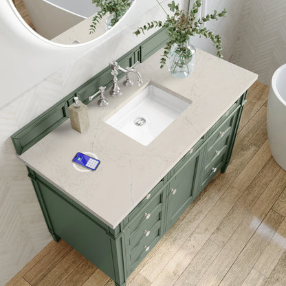 Brittany 48" Single Vanity, Smokey Celadon, w/ 3 CM Siberian Silestone Top w/FreePower Wireless Charger, view 8
