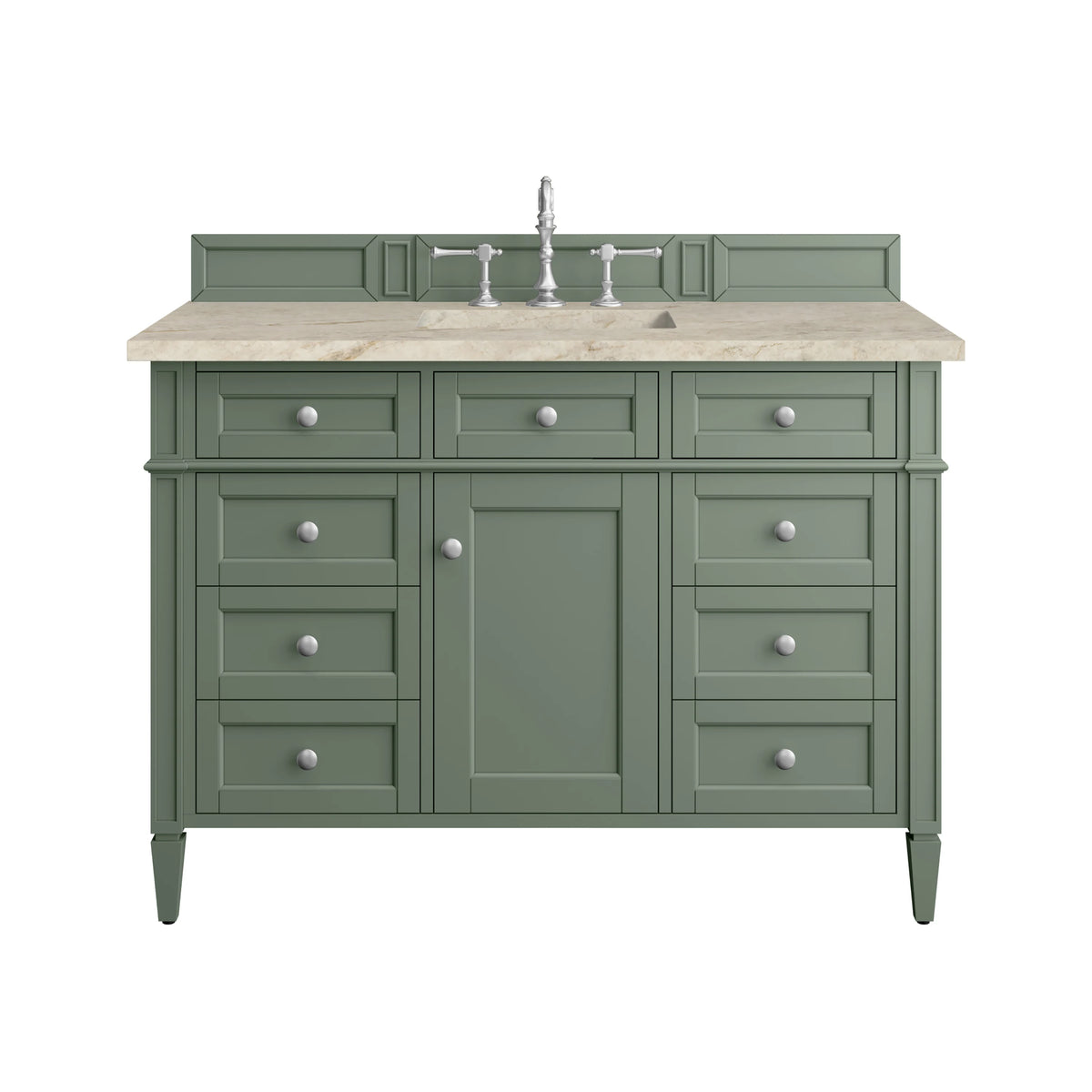 Brittany 48" Single Vanity, Smokey Celadon, w/ 3 CM Tajnar Eclos Top w/FreePower Wireless Charger