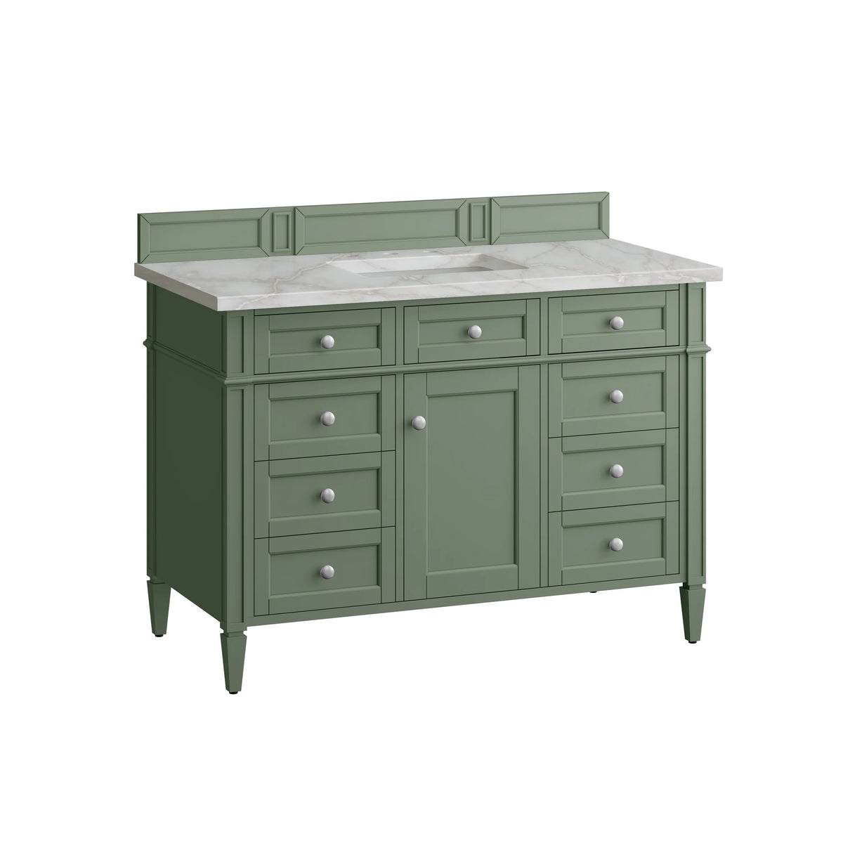 Brittany 48" Single Vanity, Smokey Celadon w/ 3 CM Victorian Silver Top w/FreePower Wireless Charger, view 10