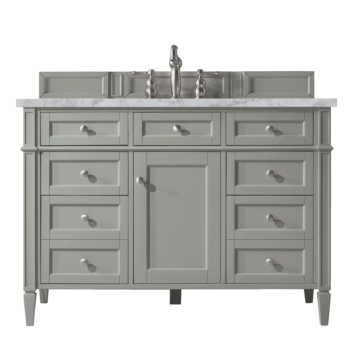 Brittany 48" Single Vanity, Urban Gray w/ 3 CM Carrara Marble Top
