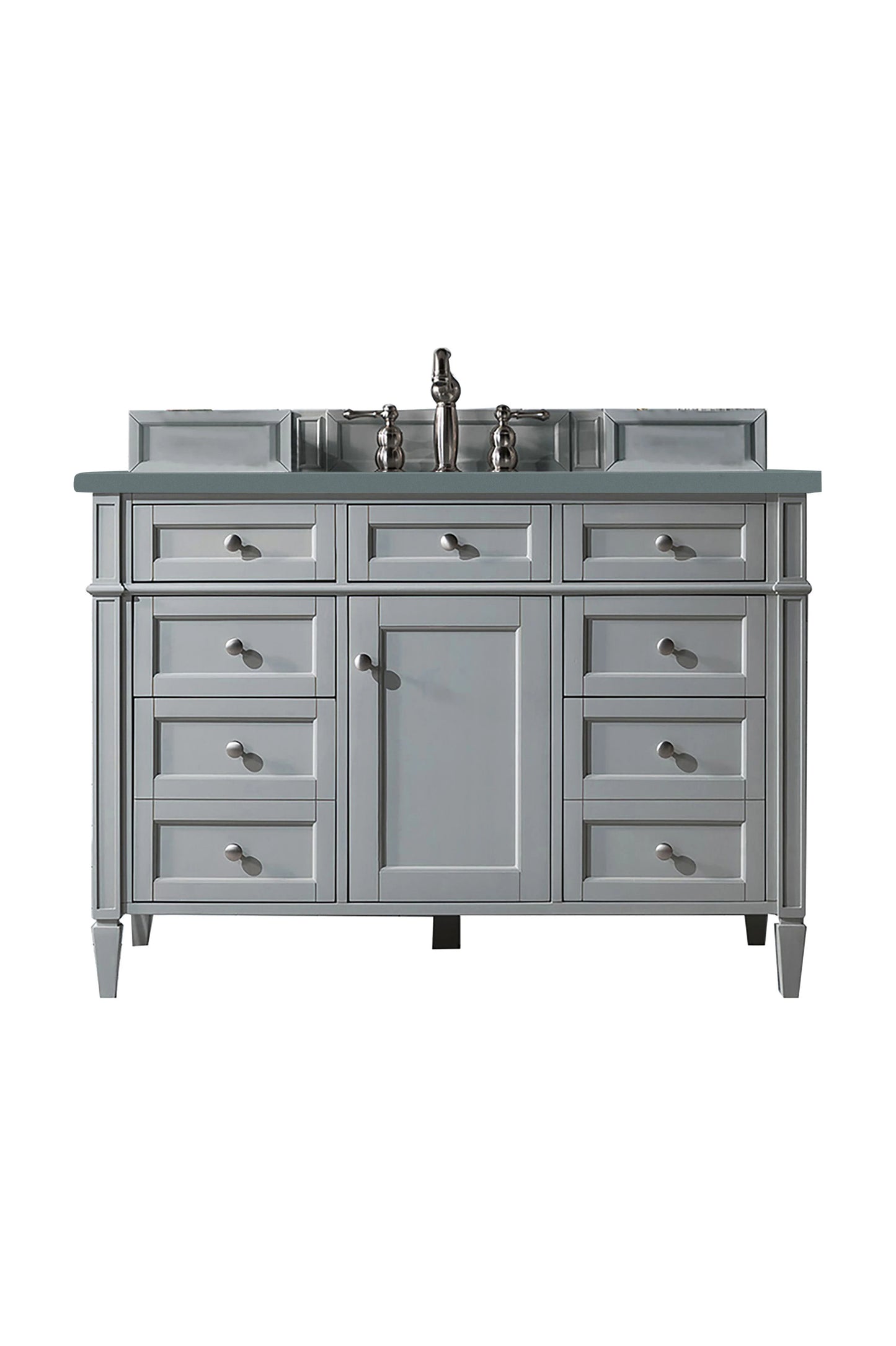 Renovate for Less Atlanta Brittany 48" Single Vanity, Urban Gray w/ 3 CM Cala Blue Silestone Top