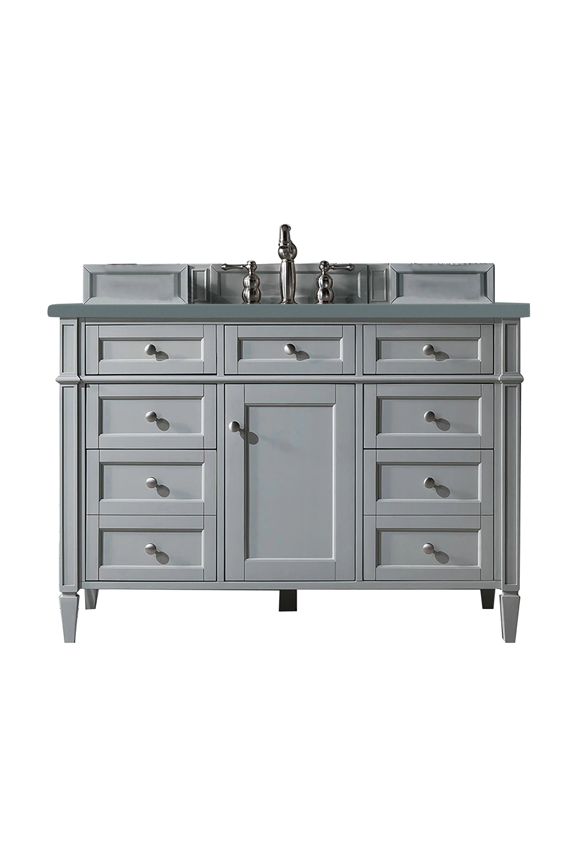 Renovate for Less Atlanta Brittany 48" Single Vanity, Urban Gray w/ 3 CM Cala Blue Silestone Top