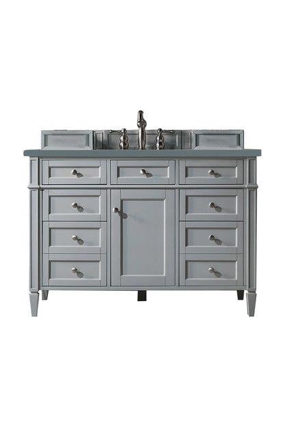 Renovate for Less Atlanta Brittany 48" Single Vanity, Urban Gray w/ 3 CM Cala Blue Silestone Top