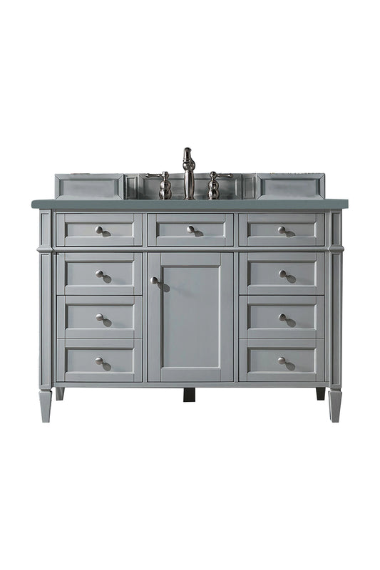 Renovate for Less Atlanta Brittany 48" Single Vanity, Urban Gray w/ 3 CM Cala Blue Silestone Top