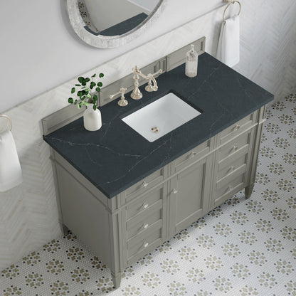 Brittany 48" Single Vanity, Urban Gray w/ 3 CM Charcoal Soapstone Silestone Top, view 7