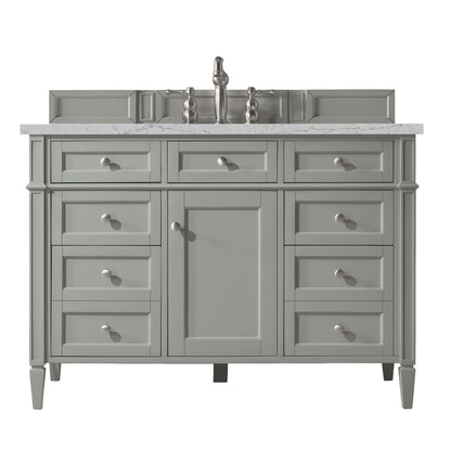 Brittany 48" Single Vanity, Urban Gray w/ 3 CM Eternal Jasmine Pearl Silestone Top
