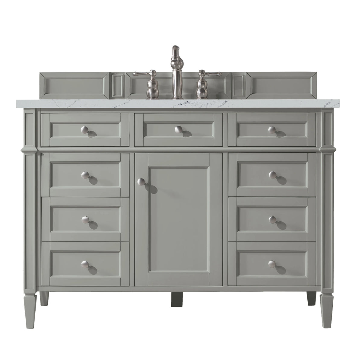 Brittany 48" Single Vanity, Urban Gray w/ 3 CM Ethereal Noctis Silestone Top
