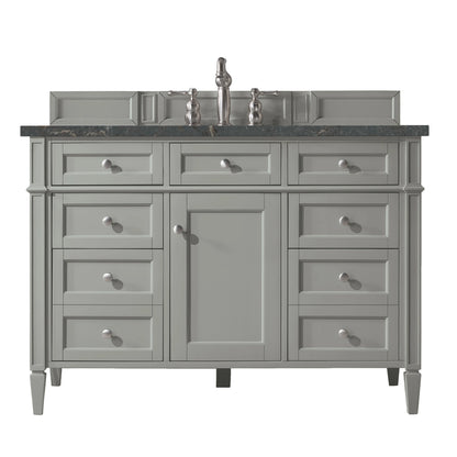 Brittany 48" Single Vanity, Urban Gray w/ 3 CM Parisien Bleu Silestone Top