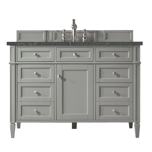Brittany 48" Single Vanity, Urban Gray w/ 3 CM Parisien Bleu Silestone Top