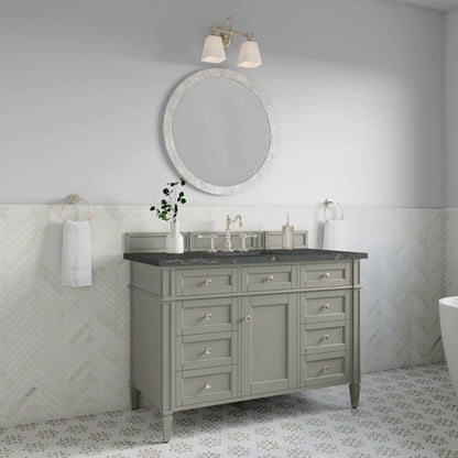 Brittany 48" Single Vanity, Urban Gray w/ 3 CM Parisien Bleu Silestone Top, view 4