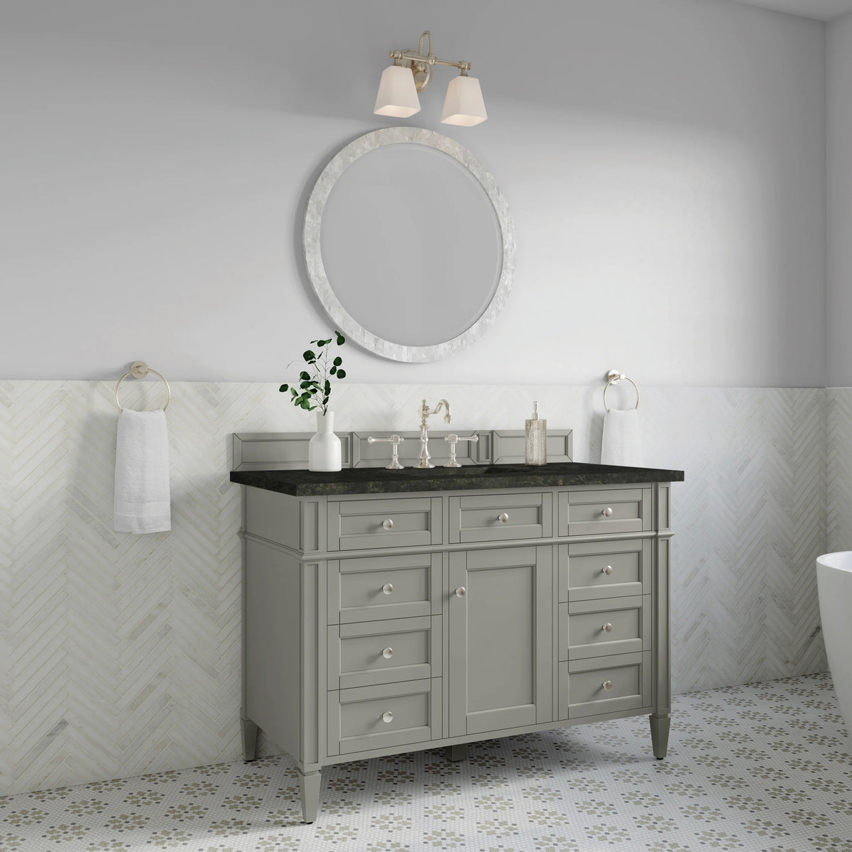 Brittany 48" Single Vanity, Urban Gray, w/ 3 CM Phantome Eclos Top, view 4
