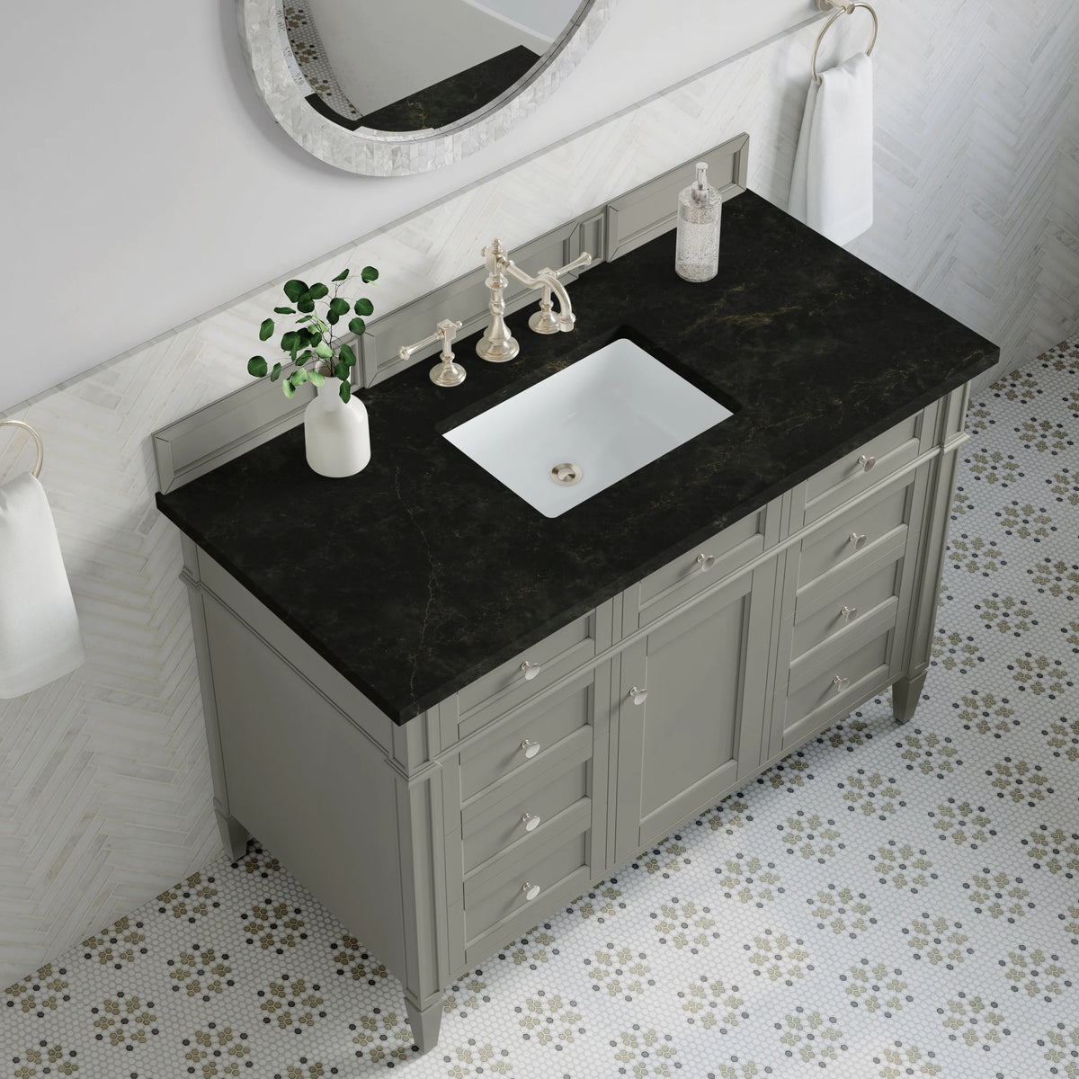 Brittany 48" Single Vanity, Urban Gray, w/ 3 CM Phantome Eclos Top, view 6