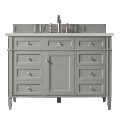 Brittany 48" Single Vanity, Urban Gray, w/ 3 CM Siberian Silestone Top