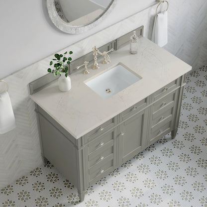 Brittany 48" Single Vanity, Urban Gray, w/ 3 CM Siberian Silestone Top, view 6
