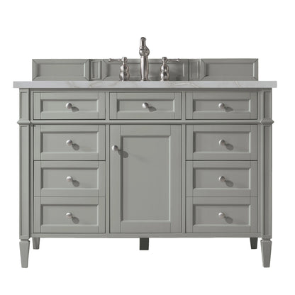 Brittany 48" Single Vanity, Urban Gray w/ 3 CM Victorian Silver Silestone Top