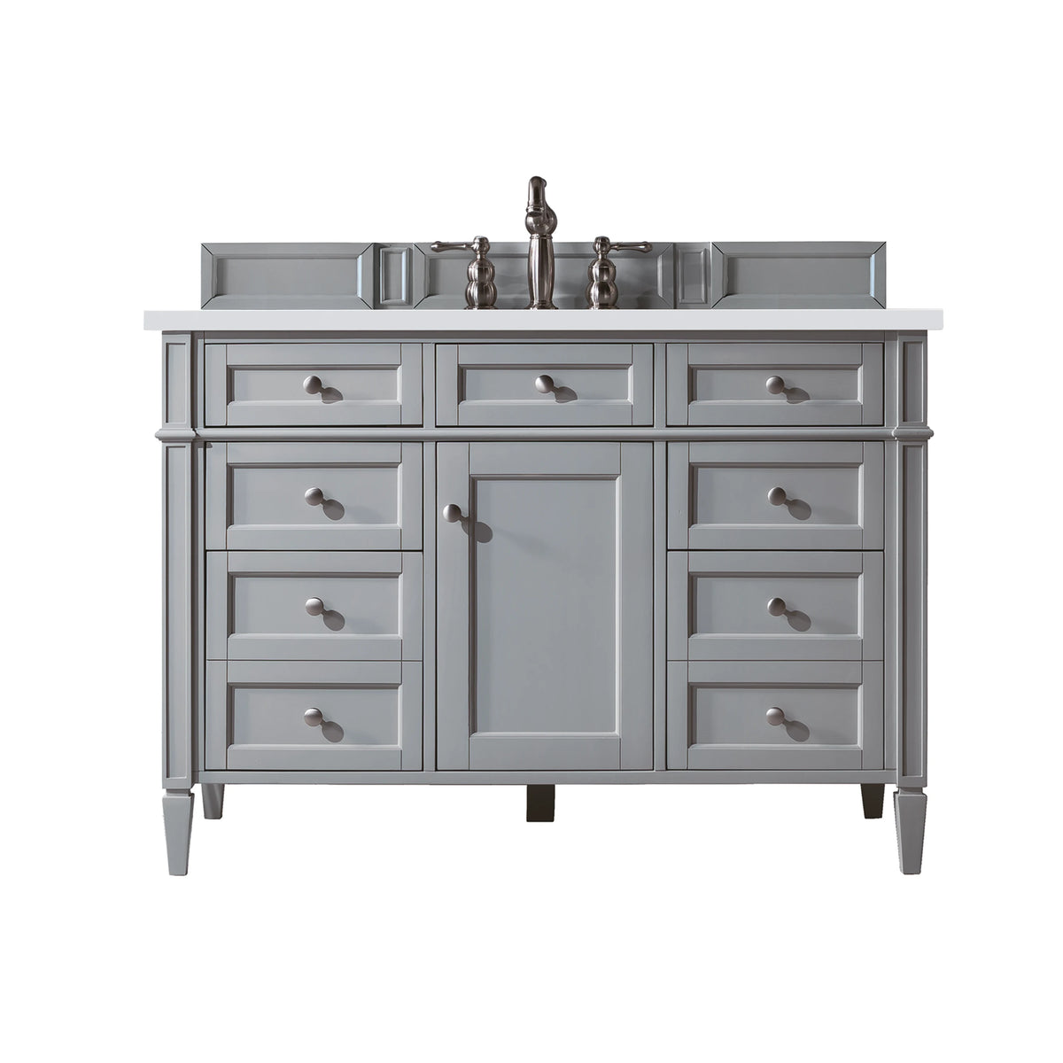 Brittany 48" Single Vanity, Urban Gray w/ 3 CM White Zeus Silestone Top