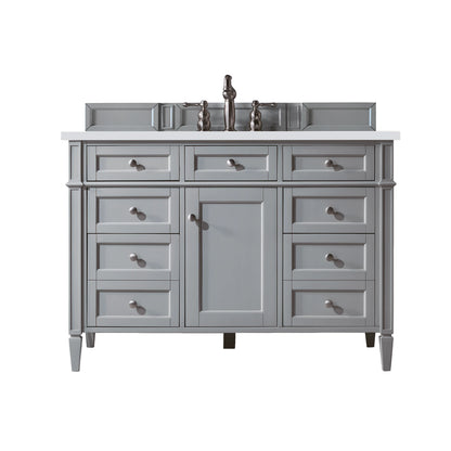 Brittany 48" Single Vanity, Urban Gray w/ 3 CM White Zeus Silestone Top