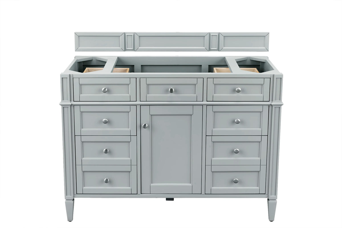 Brittany 48" Single Vanity, Urban Gray w/ 3 CM White Zeus Silestone Top, view 2