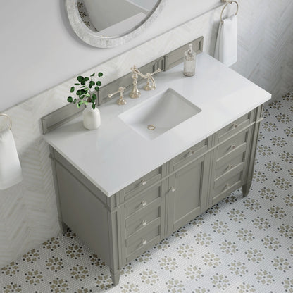 Brittany 48" Single Vanity, Urban Gray w/ 3 CM White Zeus Silestone Top, view 6