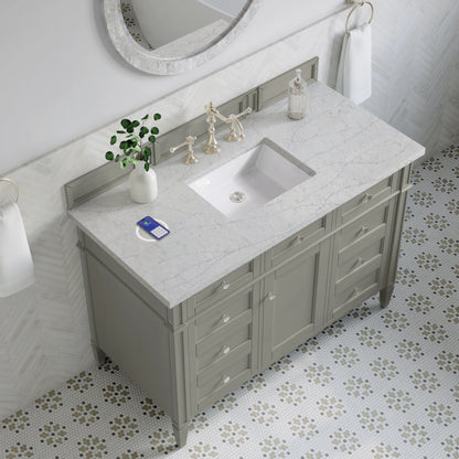 Brittany 48" Single Vanity, Urban Gray w/ 3 CM Eternal Jasmine Pearl Silestone Top w/FreePower Wireless Charger, view 10