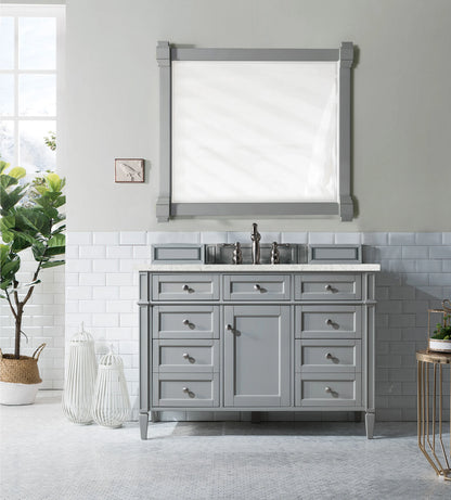 Brittany 48" Single Vanity, Urban Gray w/ 3 CM Eternal Jasmine Pearl Silestone Top w/FreePower Wireless Charger, view 6